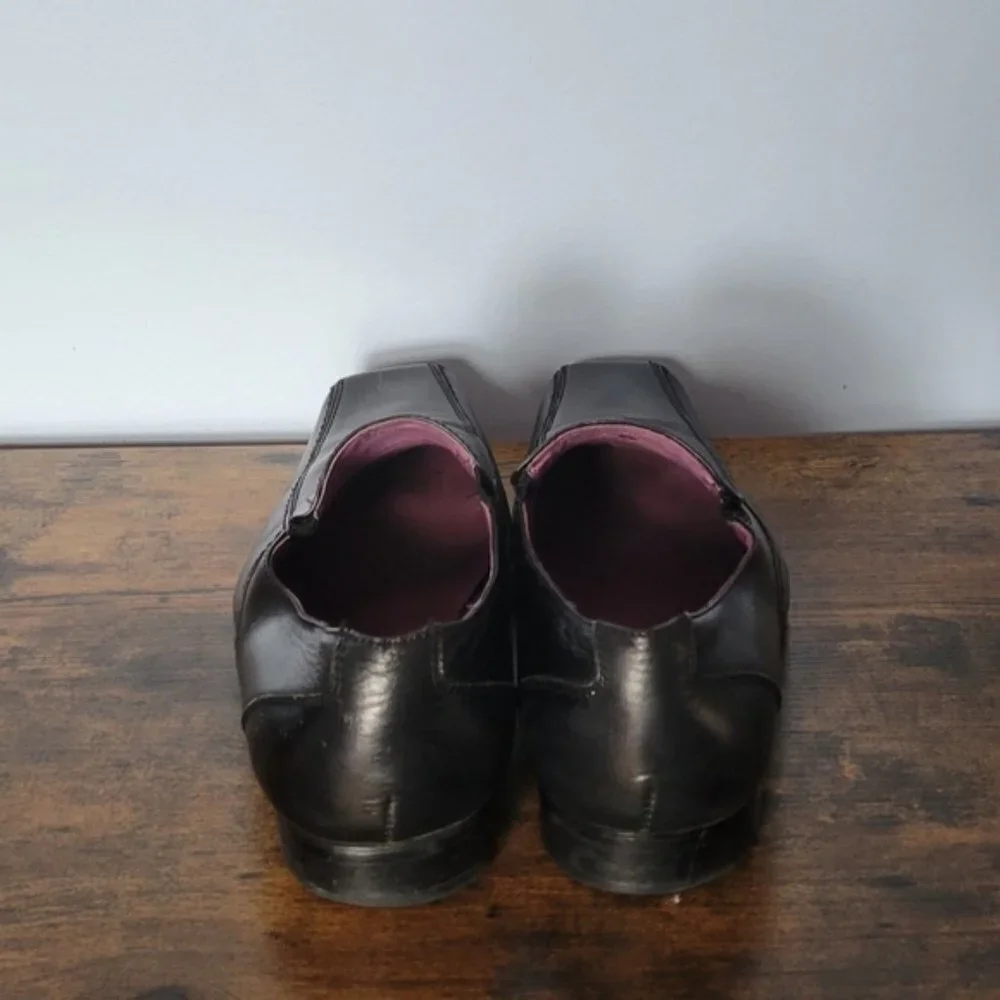 Aldo Men’s Black Leather Slip-On Dress Shoes | Sleek Square Toe - Size 9